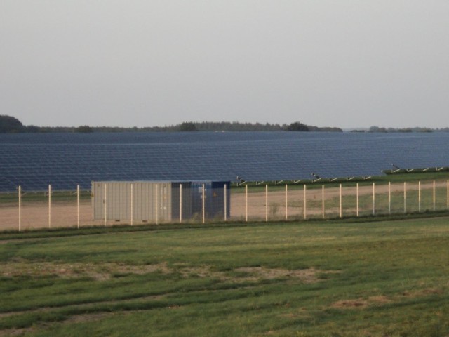 Part of a huge array of solar panels.