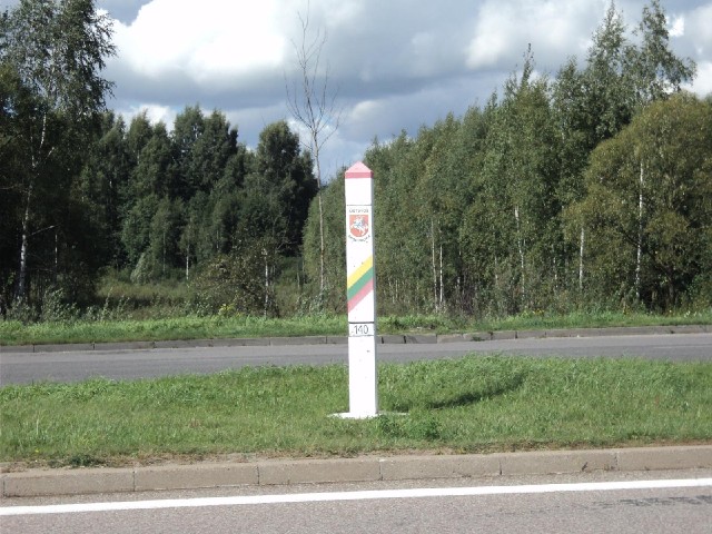 The Lithuanian border post. I would expect to find a red and white Polish one nearby but I can't see...