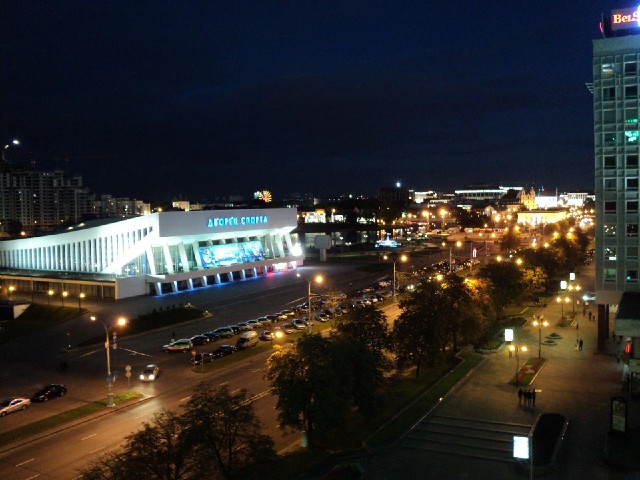 The curved building on the left is the Sports Palace, opened in 1966.