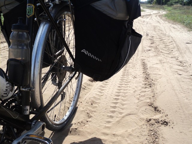 It's not easy to ride in sand like this.