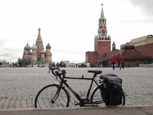 This is just to show that my bike made it to Moscow too. In case you are wondering, the knobbly thin...