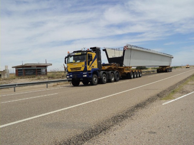 Here's that bridge section. Some time later, I was overtaken by the front part of this transporter w...
