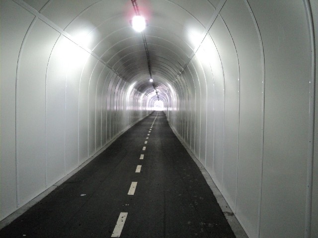Inside the tunnel.