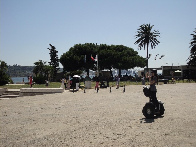 A tourist on a hired Segway.