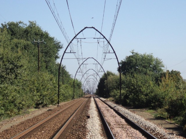 A railway line.