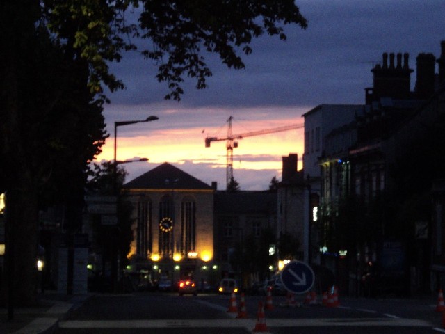 Chartres station as sunset.