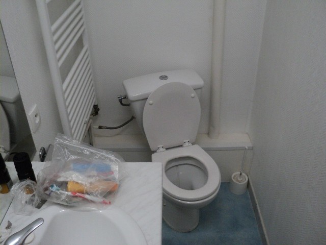 Even the toilet has to be at a funny angle to make it fit.