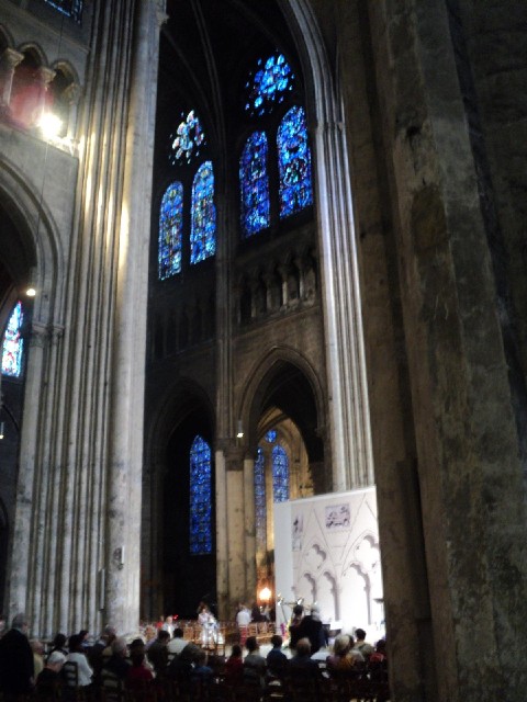 Inside Chartres Cathedral.