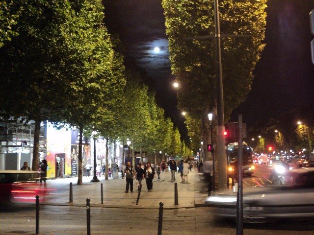 The Champs Elyses by moonlight.