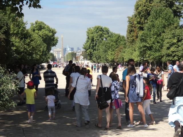 The view up the Champs Elyses from the Tuilerie Gardens.
