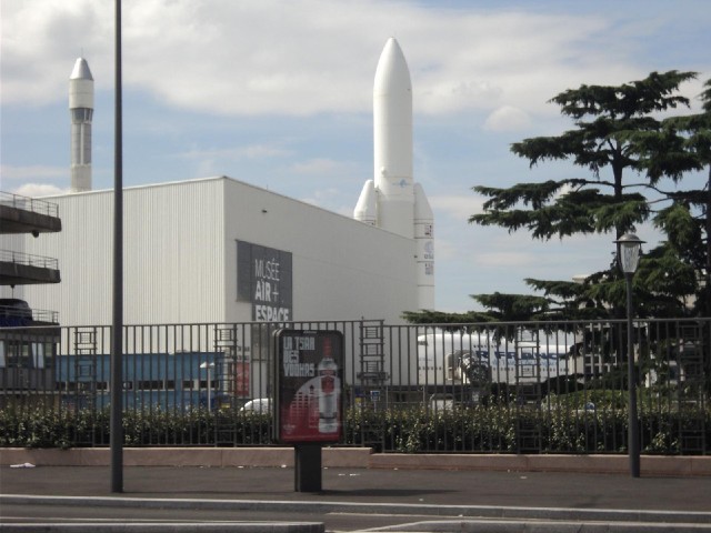 Two Ariane rockets at the Air and Space Museum.
