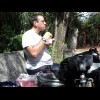 My breakfast picnic. I brought four burgers along to eat on the ride today but wasn't that hungry an...