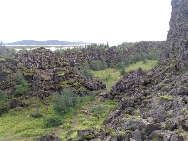 Rocks on the tectonic plate edge.
