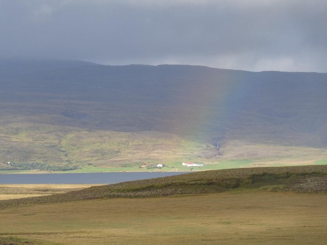 A feint rainbow.