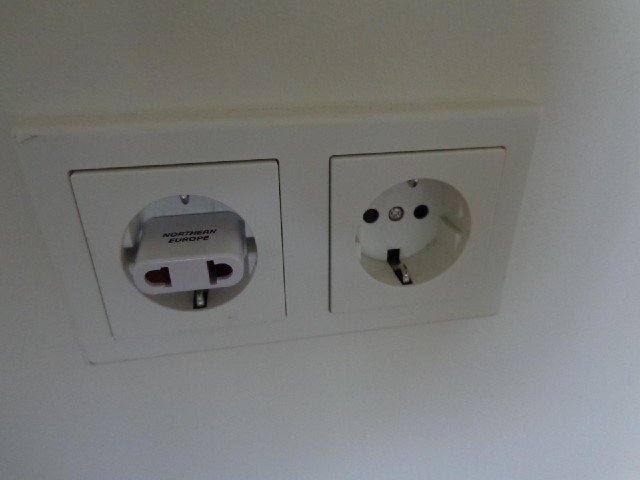 The room also comew with this mains adaptor, which allows normal European plugs to use a socket whic...