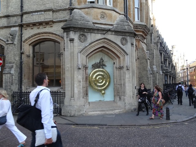 The clock in Corpus Christi College. It's a strange contraption, with lots of little LEDs and a mech...