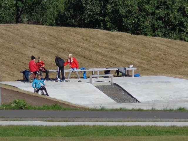 A mini skate park.