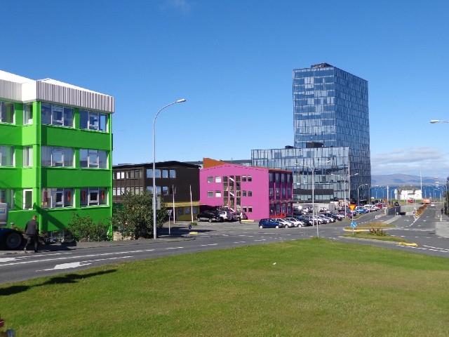 Colourful buildings.
