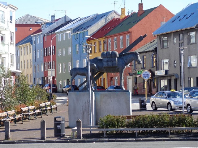 Reykjavik. I would guess that the two posts attached to the horse in that statue are the ones involv...