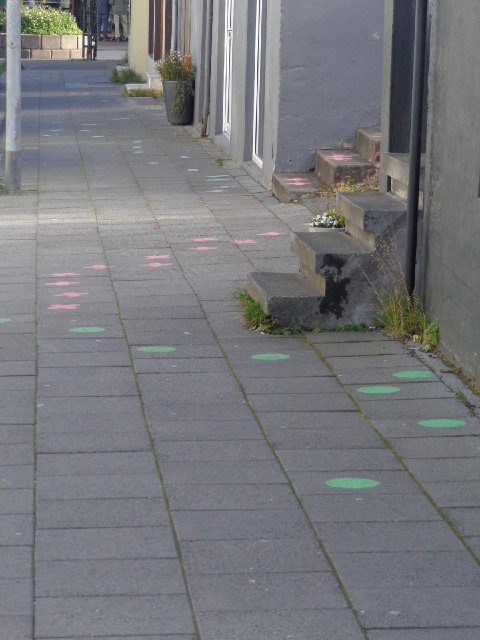 Strange tracks on the pavement.