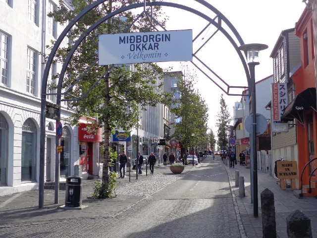 The Laugavegur shopping street.