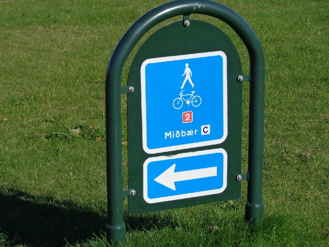 Despite how many bikes there are in Reykjavik, this is the first cycle route sign I've seen. I see t...