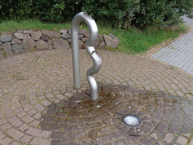 This drinking fountain has two streams of water constantly bubbling away. The silly thing is that it...