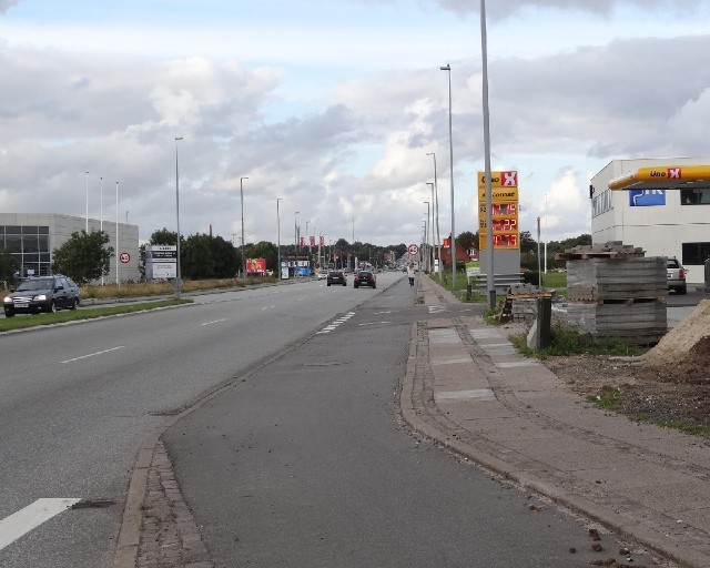 The road into Aalborg.