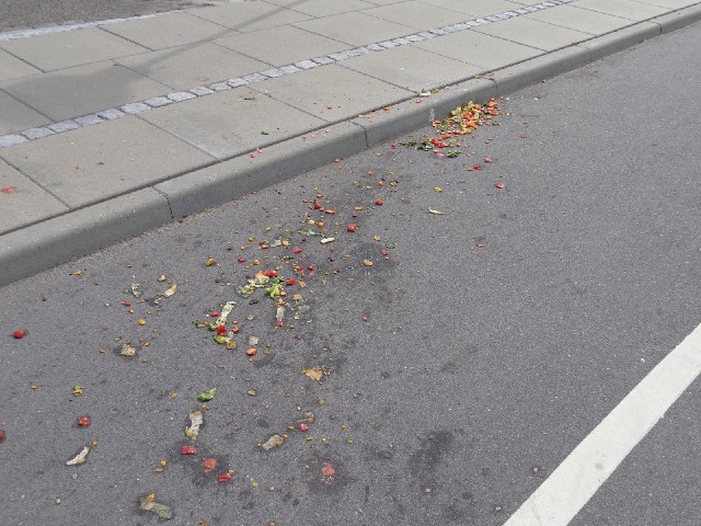 Looks like somebody has dropped their salad.