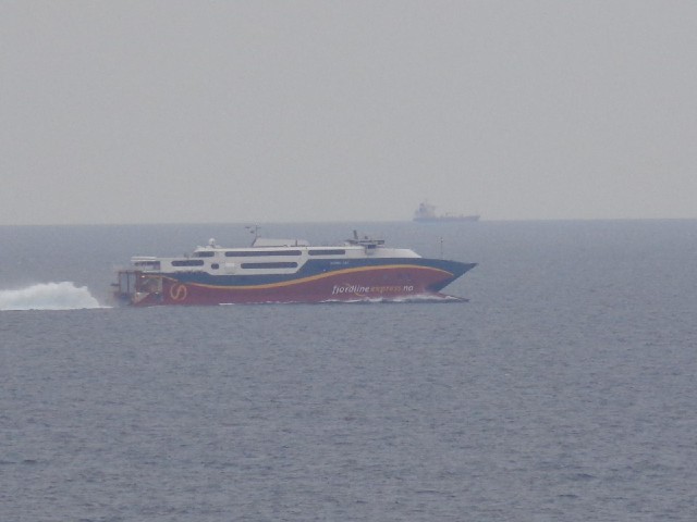 A fast ferry coming from Norway.