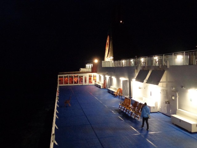 The boat by night. Disappointingly, I have now found that there will in fact be four of us in my cab...
