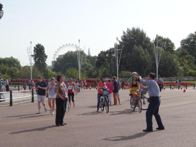 In front of Buckingham Palace.