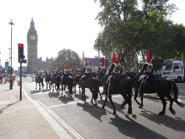 The Blues and Royals in Parliament Square.