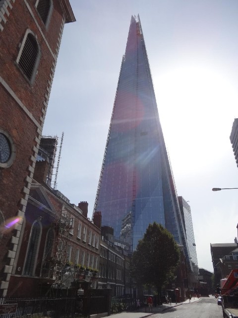 The Shard, dwarfing its neighbours.