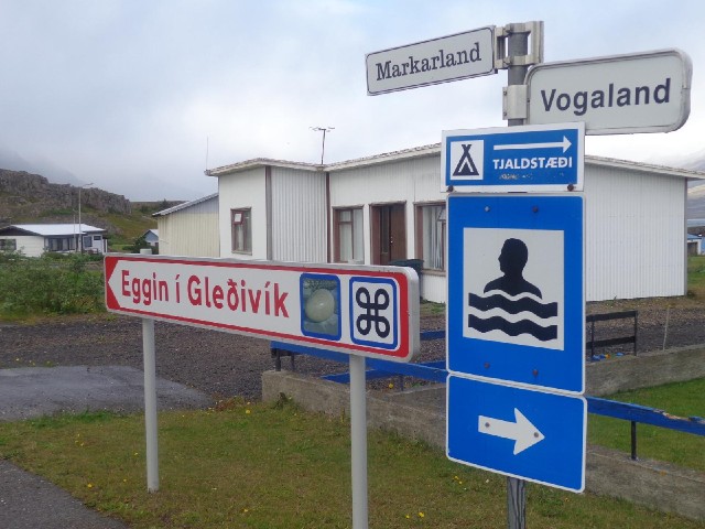 This sign implies that one of the main tourist attractions in Djpivogur is something to do with sto...