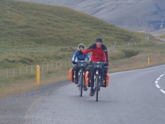 The first touring cyclists I've seen in Iceland.
