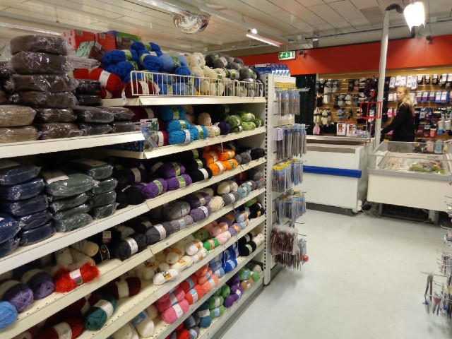 This is a fairly ordinary supermarket except that it has quite a large selection of socks and gloves...