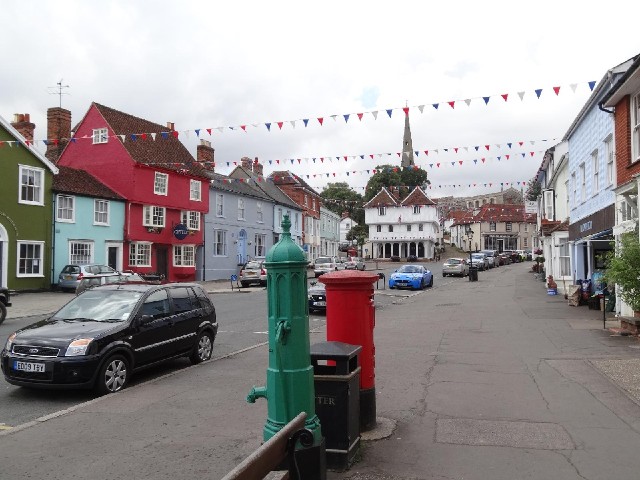 Thaxted. Gustav Holst lived in the lilac building to the right of the red one, and named his tune fo...