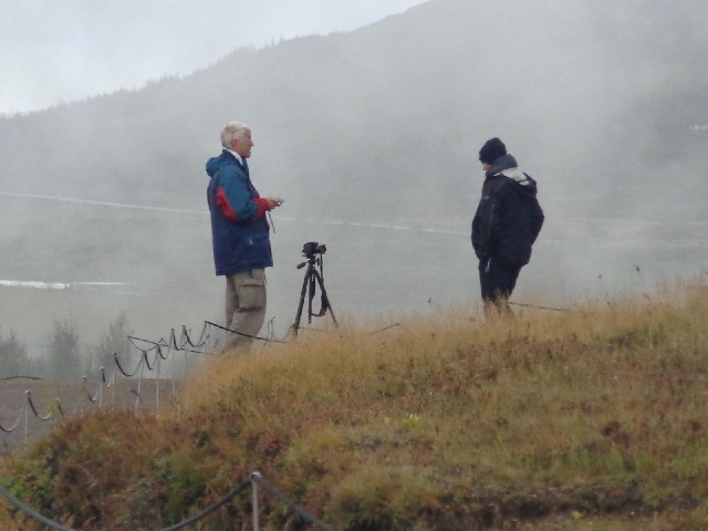 There are a few other people here, unlike at Gullfoss.