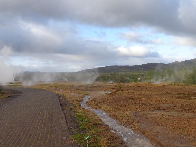 At this end of the Geysir site, the whole field just seems to be steaming.