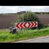 My bike, with a Danish-coloured road sign.