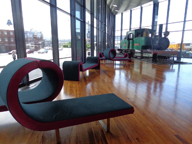 Strange chairs inside the Otago Settlers Museum.
