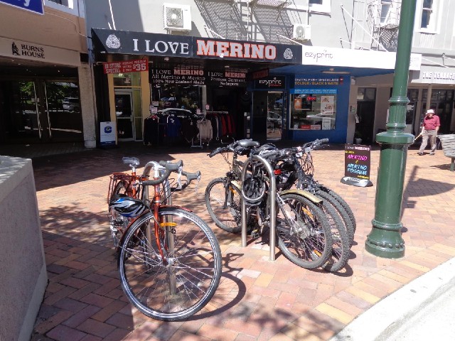The owners of the bikes on the right have been very economical with their use of the racks.