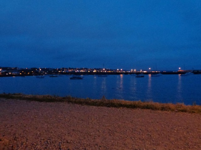 Oamaru harbour by night.