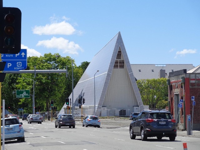 The back of the cardboard cathedral.