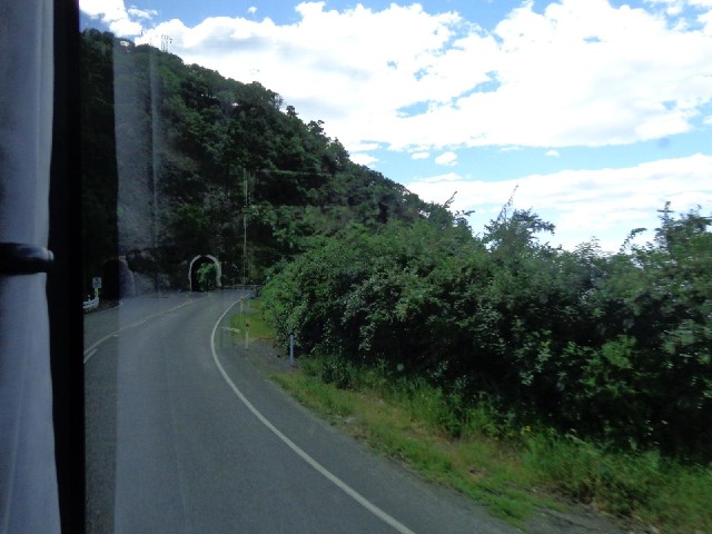 It's not very obvious but the road goes through some rather narrow tunnels here, as does the accompa...