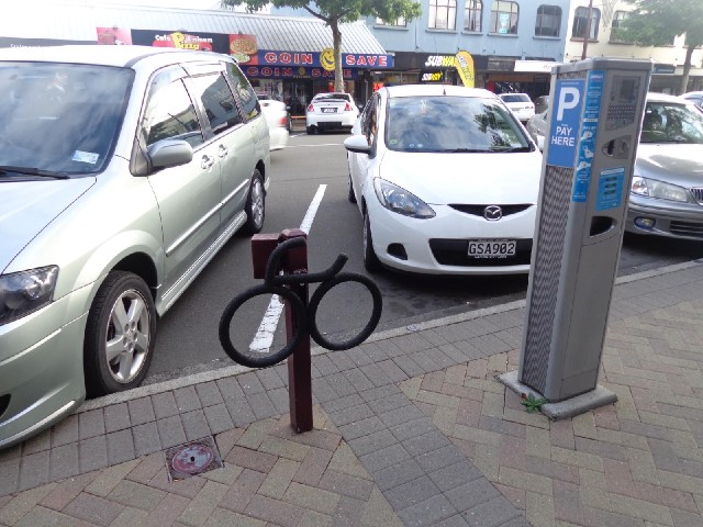 There are lots of bike racks in Palmerston North but the ones like this are unusually small.