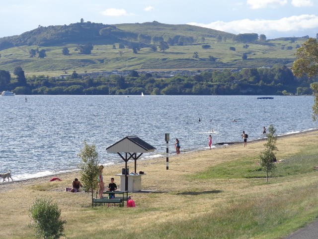 People in the lake.