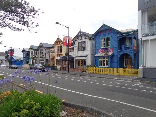 Wooden houses on the seafront.