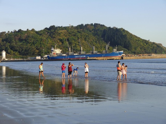 On the beach.